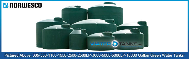 Norwesco Green Fresh Water Polyethylene Tanks